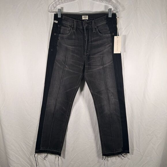 Citizens of Humanity Jeans Women's 27 Black Grey Button Fly High Rise Gia Ankle - Picture 1 of 13